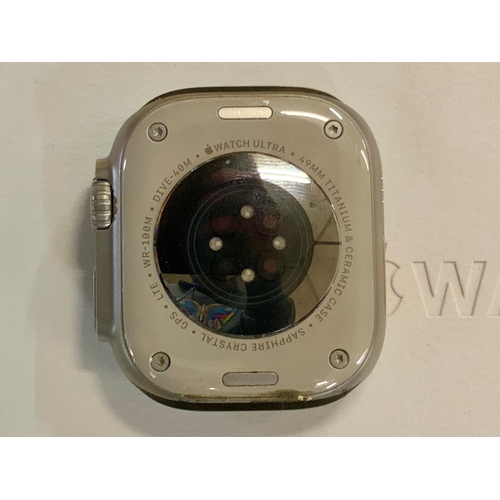 15A - BOXED APPLE WATCH ULTRA 49MM IN TITANIUM CASE WITH ORANGE ALPINE LOOP COMES WITH CHARGING CABLE - NO... 