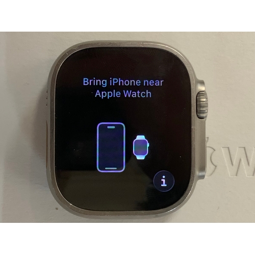 15A - BOXED APPLE WATCH ULTRA 49MM IN TITANIUM CASE WITH ORANGE ALPINE LOOP COMES WITH CHARGING CABLE - NO... 