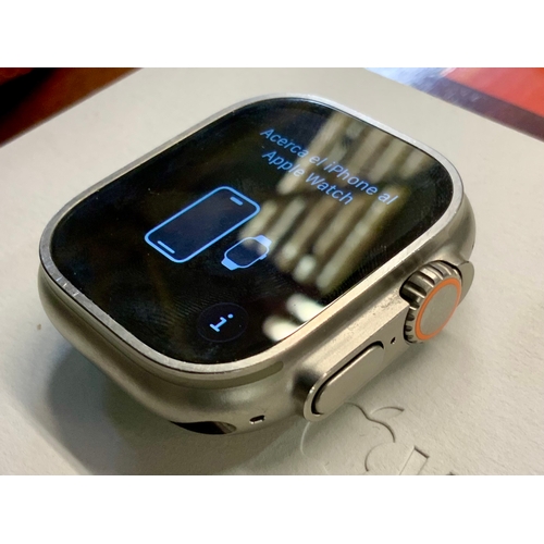 15A - BOXED APPLE WATCH ULTRA 49MM IN TITANIUM CASE WITH ORANGE ALPINE LOOP COMES WITH CHARGING CABLE - NO... 