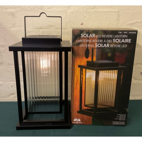 2 - BOXED EVERGREEN SOLAR LED REVERE LANTERN WITH CHARGING LEAD