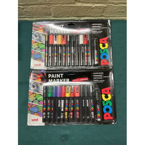 29 - 2X 12 PACK POSCA PAINT MARKERS FOR ALL SURFACES - VARIOUS COLOURS