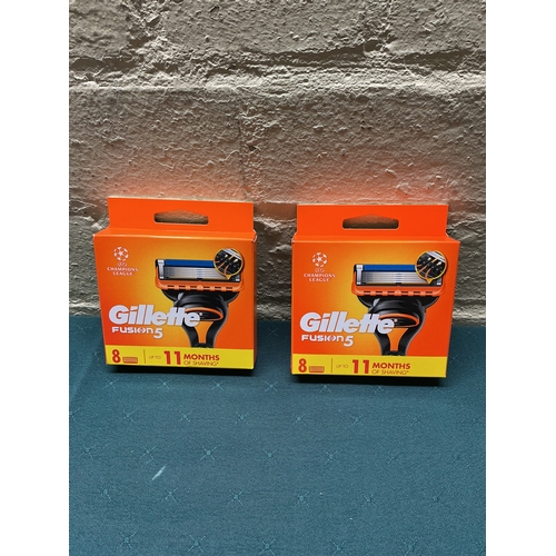 35 - SET OF 2 - 8 PACK GILLETTE FUSION 5 REPLACEMENT RAZOR BLADE HEADS - SEALED
