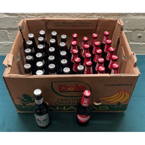 37 - BOX OF MIXED BEER INCLUDING PERONI RED AND ASAHI