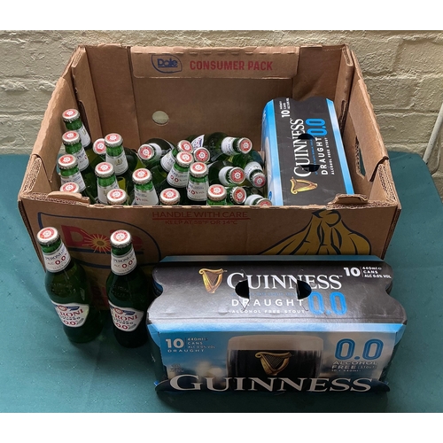 40 - BOX OF MIXED NON ALCOHOLIC DRINKS INCLUDING GUINNESS AND PERONI