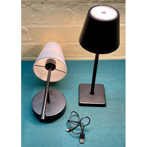 5 - MIKASA HOMETOUCH CONTROL RECHARGABLE LED LAMP IN MATT BLACK TOGETHER WITH A MIKASA TOUCH WALL SCONCE... 
