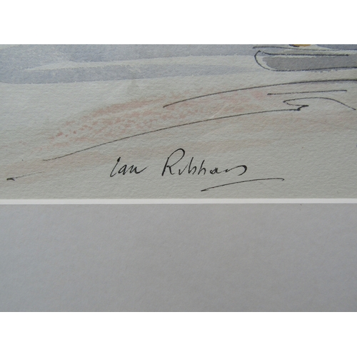 9127 - IAN RIBBONS (1924-2002) A framed and glazed pen and watercolour of a London street scene. Signed bot... 