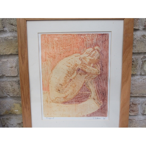 9183 - JILL JACKSON (b.1935 - Norfolk & Norwich Art Circle) Three framed and glazed monoprints depicting nu... 