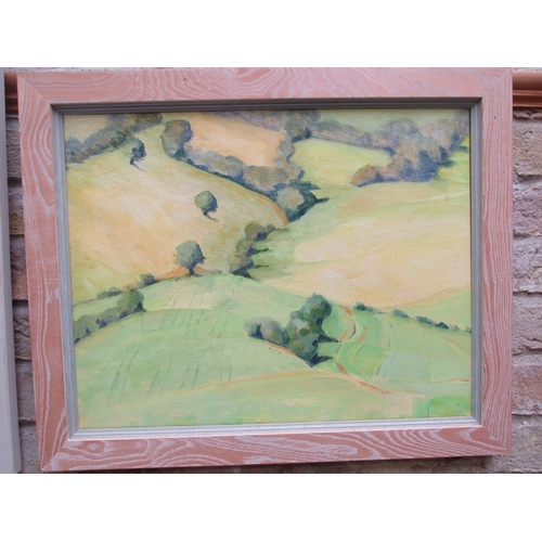 9191 - JILL JACKSON (b.1935 - Norfolk & Norwich Art Circle) Two framed oils on canvas, untitled Tuscan land... 