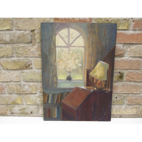 9207 - JILL JACKSON (b.1935 - Norfolk & Norwich Art Circle) Two acrylics on board, interior scenes of the a... 