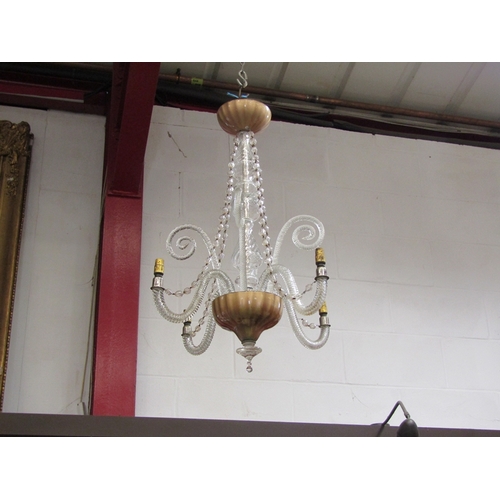 468 - A four branch twisted glass chandelier    (R)  £50