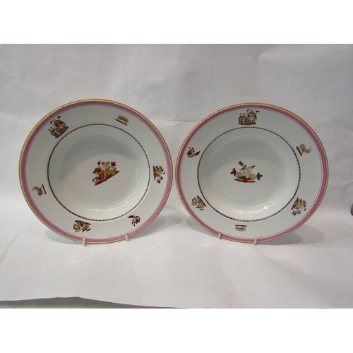 253 - A pair of plates depicting mythical creatures, both marked Copeland, 27cm diameter       (R) £30