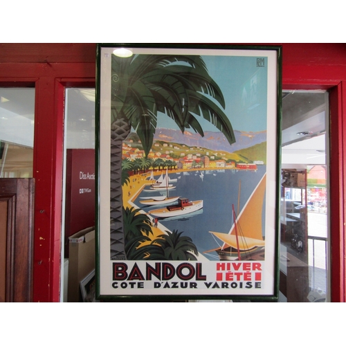 18 - A pair of reproduction posters advertising Agay and Bandol (Cote D'Azur), framed and glazed, 64cm x ... 