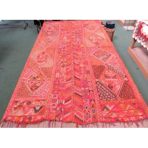 226 - An early Kashmir chain stitch rug, 218cm x 164cm    (E) £200-300