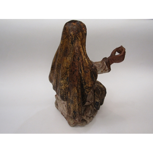 299 - A polychrome religious female figure with veil, 32cm tall