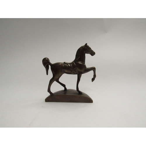 344 - A 20th Century bronze horse, 12cm tall