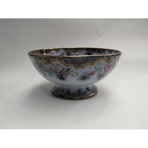 402 - A Victorian flow-blue pedestal bowl, 29cm diameter     (E) £10-20