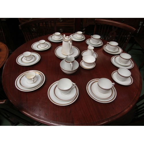 63 - A Royal Albert white and gilt part coffee set, another part coffee set and Minton Platinum Heritage ... 