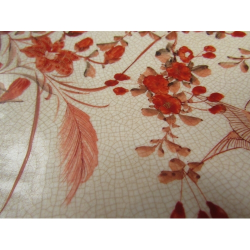 71 - A Japanese Kutani porcelain charger, orange ground depicting flowers and birds, character marks to b... 