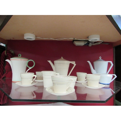 5 - A Myott part coffee set, a Shelley coffee pot and Noritake coffee pot with cream jug     (E) £10-15