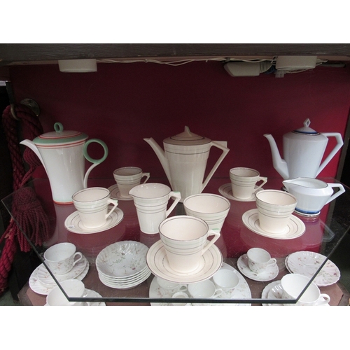 5 - A Myott part coffee set, a Shelley coffee pot and Noritake coffee pot with cream jug     (E) £10-15