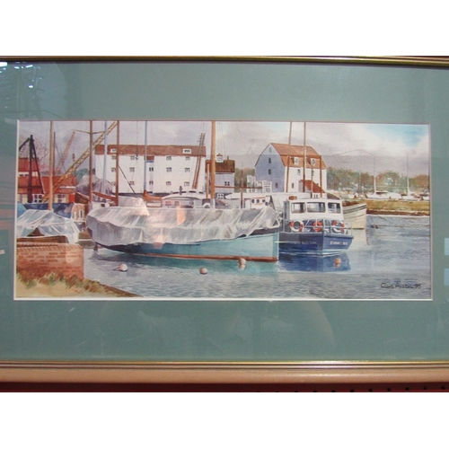 60 - CLIVE AUSTIN: A watercolour of 'Woodbridge Mill', framed and glazed, 18cm x 41cm      (E) £20-30