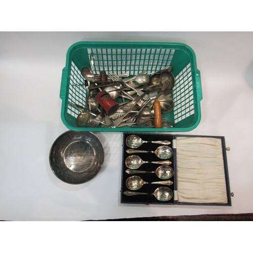 310 - A quantity of plated cutlery, Silver jubilee dish etc.     (E) £10-15 Group