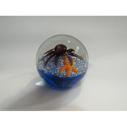 319 - A paperweight with octopus and starfish