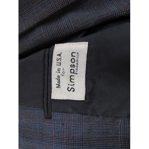 1234 - A two piece Simpson of Piccadilly made in USA, light weight shadow check suit and two piece Airey & ... 