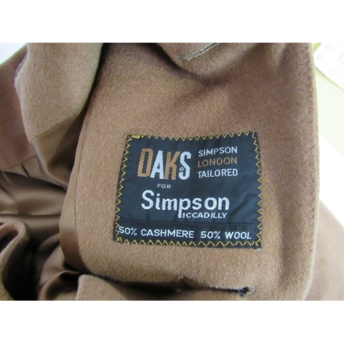 1233 - Daks for Simpson of Piccadilly camel  wool/ cashmere single breasted overcoat    (R) £0