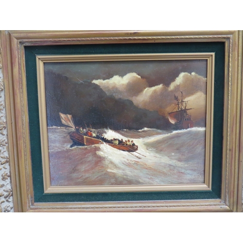 1474 - VANARKEL: Two oil on board maritime scenes, both signed lower left, gilt framed, 18.5cm x 23.5cm   (... 