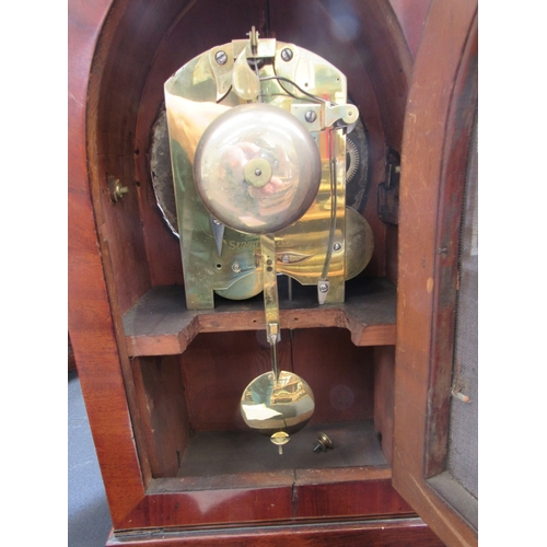 1004 - A C. Gowland of Sunderland twin fusee bracket clock, in a lancet form mahogany case, with 19th Centu... 