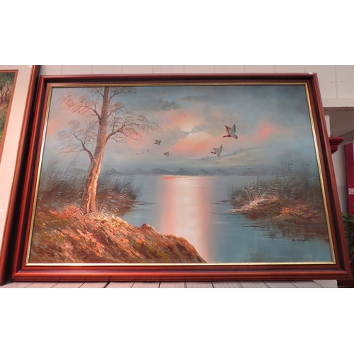 1024 - Two oil on boards depicting European style scene, one signed Whitman the other Ginness, 60cm x 89cm,... 