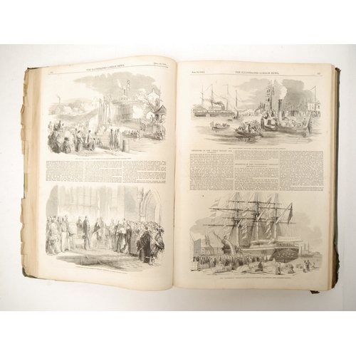 1060 - 'The Illustrated London News', July-December 1852, Volume 21, large wood engraved multi folding plat... 