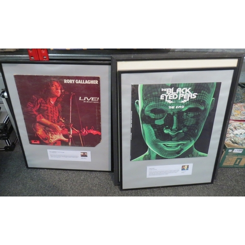 1260 - A selection of framed vinyl record sleeves, including Fleetwood Mac, The Libertines etc and a print