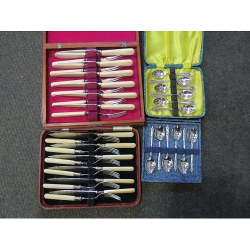 1303 - A quantity of cased cutlery