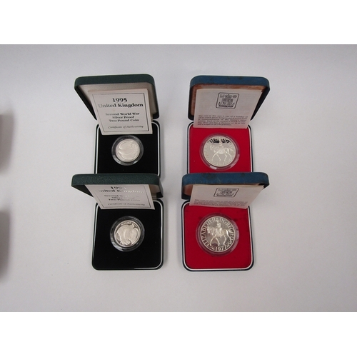 1328 - Two cased Royal Mint silver proof 1995 £2 coins, 