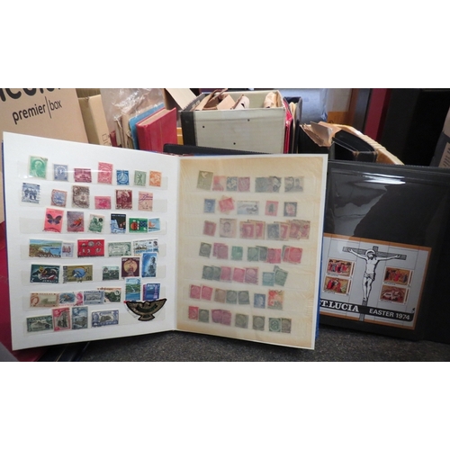 1459 - A large box of World stamp albums and stockbooks