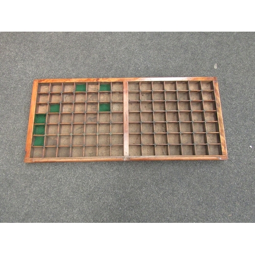 1484 - A Caslon & Co. printing block tray. 37cm x 82cm