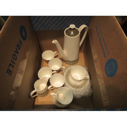 1037 - A tea and coffee set and three boxes containing a Tienshan part dinner service    (E) £12-18