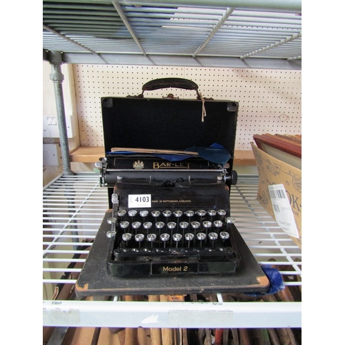 4103 - A cased Bar-Let Model 2 typewriter