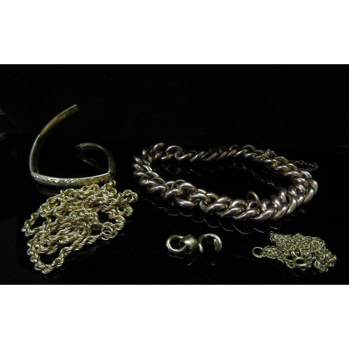 5072 - A gold bracelet, and scrap gold items, all 9ct, 24g