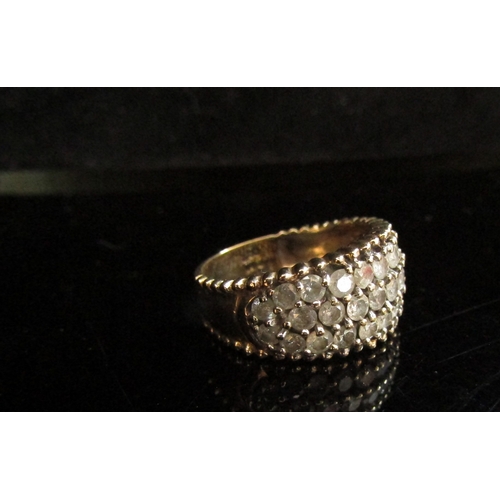 5098 - A gold diamond cluster ring, 2ct diamond total, stamped 10k. Size N, 4.9g     (R) £300