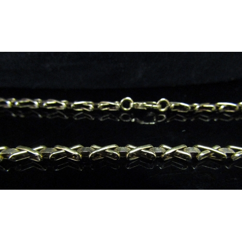 5161 - A 9ct gold fancy link necklace, 40cm long, 10.2g