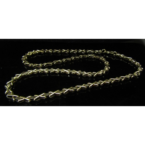 5161 - A 9ct gold fancy link necklace, 40cm long, 10.2g