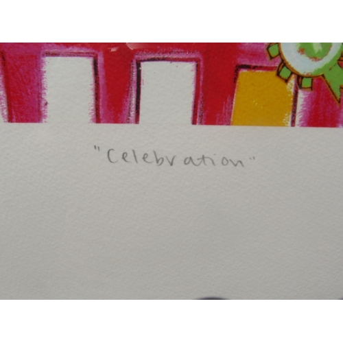 1280 - LUCY GOUGH (XX/XXI) A framed and glazed colour lithograph titled 'Celebration'. Signed and No. 8/100... 