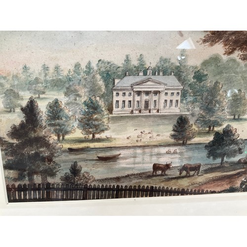 8016 - JOHN NIXON (1750-1818): Redgrave Hall, watercolour over pencil with sepia washlines, 16.5cm x 30.5cm... 