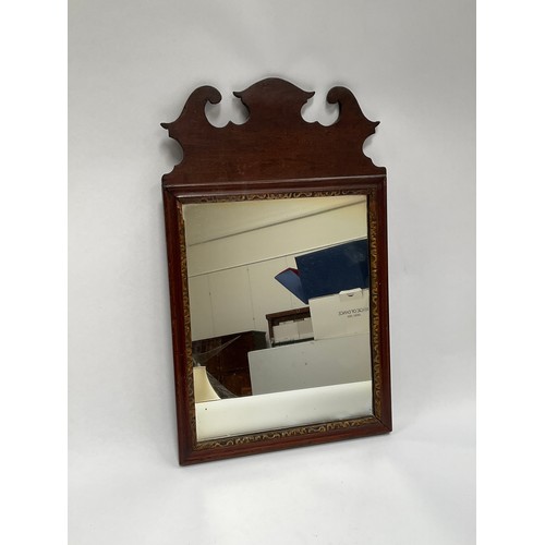 8033 - A 19th Century fretwork wall mirror with gilded border, a/f, 46cm x 29cm