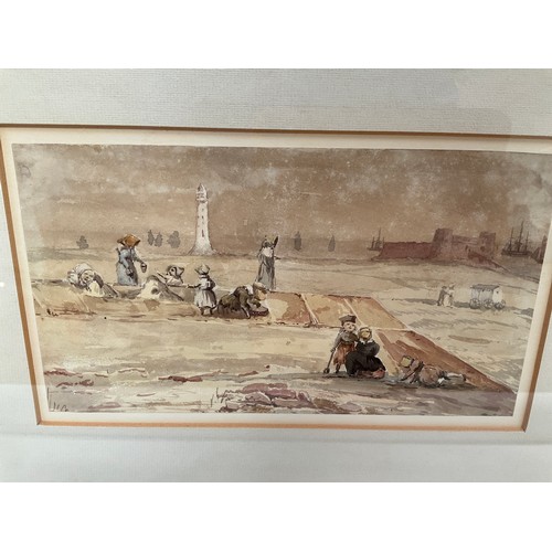 8013 - ELIZABETH DOYLE (Crimplesham Hall, Norfolk 1830/40): A watercolour depicting Fort on the Mersey, 12c... 