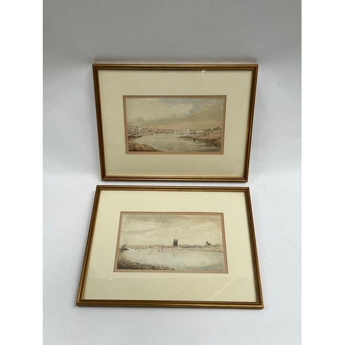 8029 - ELIZABETH DOYLE (Crimplesham Hall, Norfolk 1830/40): A pair of watercolours depicting Woodbridge and... 