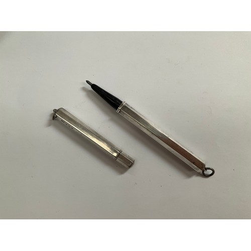 8092 - A silver pencil holder and silver propelling pencil